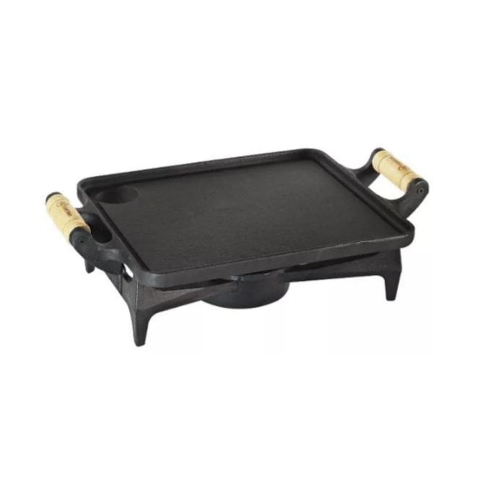Chapa Rechaud De Mesa Ferro Fundido Retangular Liso Completo