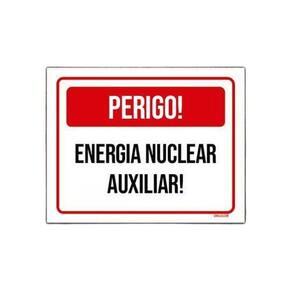 Placa Sinalização - Perigo Energia Nuclear Auxiliar 36X46