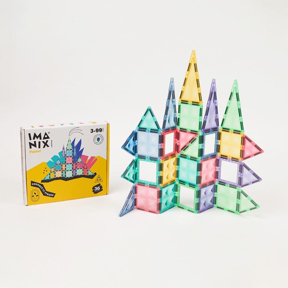 Blocos Magnéticos Pastel - 36 peças