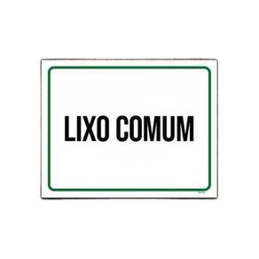 Kit 10 Placa Sinalização - Lixo Comum Verde