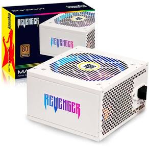 Fonte 650W Reais 80 Plus Bronze Revenger Branca Pfc Ativo