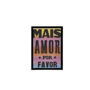 Quadro Mais Amor Por Favor 45X34Cm - Com Vidro Moldura Preta