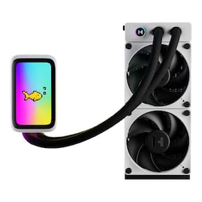 Water Cooler Gamer 240Mm Hyte Thicc Q60 Bw With Lcd Ips 5`` Branco E Preto 2 Coolers - Fan-Hyteq60-Bw