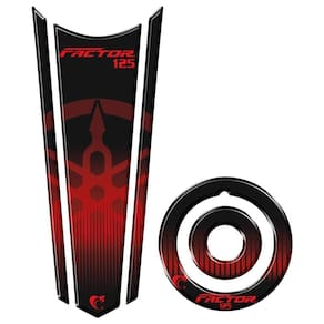 Adesivo Gravata Tanque E Bocal Moto Resinado Factor 150 Vermelho