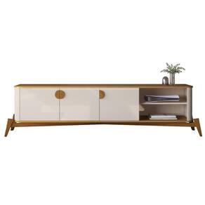 Rack Bancada Buriti 1.8 TV Até 70 Pol. Pés de Madeira Maciça