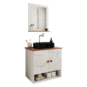 Gabinete Arm Banheiro Deli 2 Portas com Cuba Oxford Preta