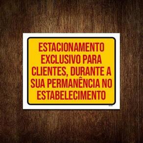 Placa Estacionamento Exclusivo Clientes Amarela 36X46