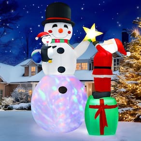 Boneco de neve e Papai Noel infláveis de Natal de 8 pés