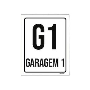 Placa Sinalização Ambiente Indicativo G1 Garagem 1 27X35