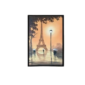 Quadro Estilo Pintura Paris 33X24Cm Moldura Preta