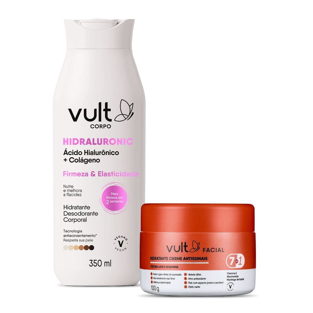 Kit Vult Hidraluronic Firmeza & Elasticidade Antissinais 7 em 1 (2 Produtos)