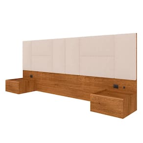 Cabeceira Suspensa Cama Casal Sierra Com Led Fre/bouclé Off White - Ma