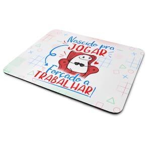 Mouse Pad Gamer Flork - Nascido pra Jogar vídeo game