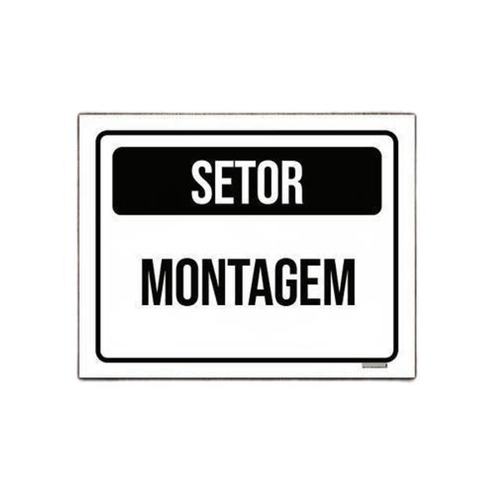 Kit 3 Placa Sinalização - Setor Montagem Preta