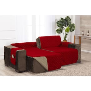 Protetor De Sofá Retrátil Com Bolso Lateral Vermelho 2,40M