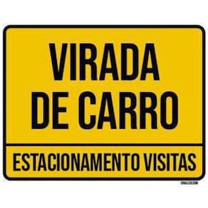 Kit 3 Placas Sinalização Ambiente Virada De Carro