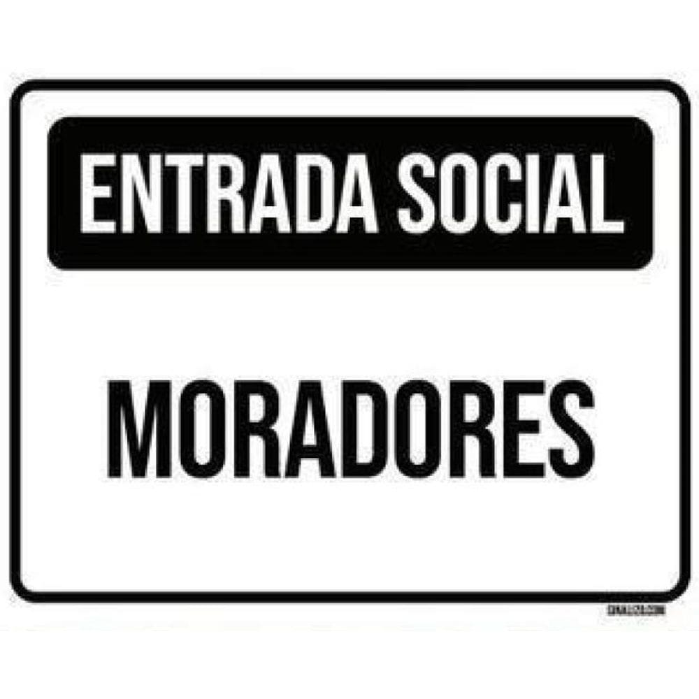 Kit 3 Placas Condomínio Entrada Social Moradores