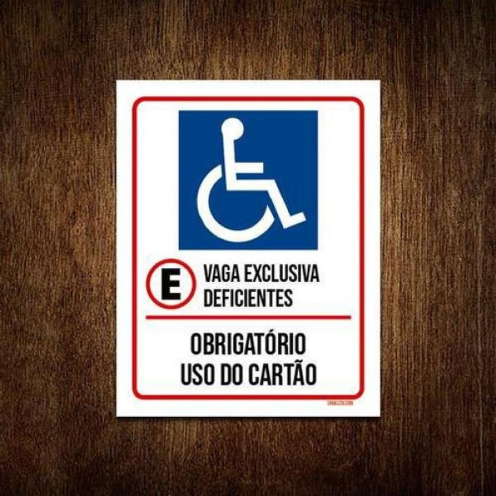 Kit 10 Placas Vaga Exclusiva Deficientes Obrigatório Cartão