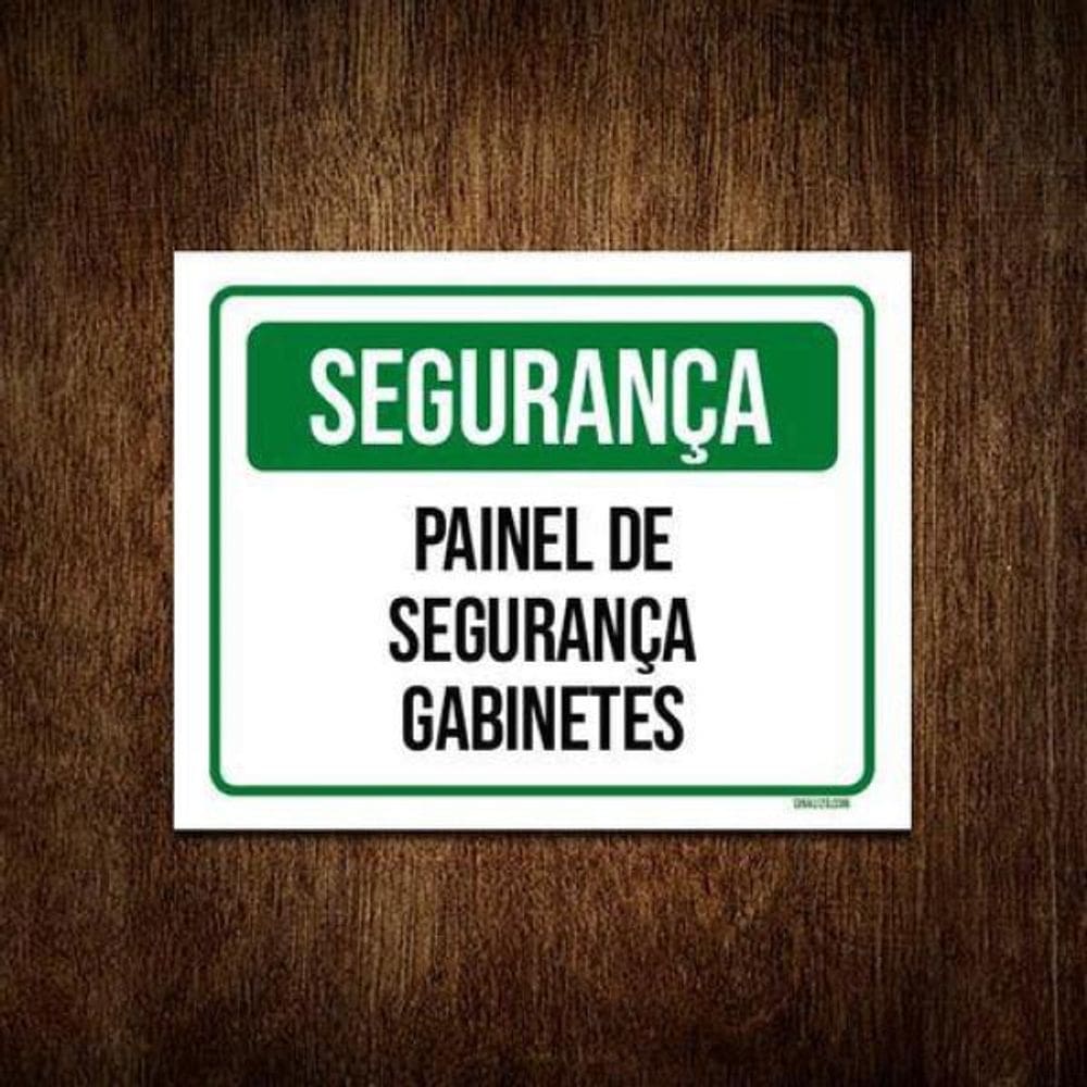 Kit 3 Placas Segurança Painel De Segurança Gabinetes