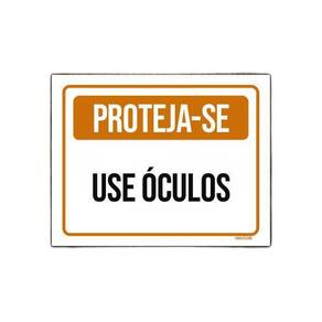 Placa De Sinalização - Proteja-Se Use Óculos 27X35