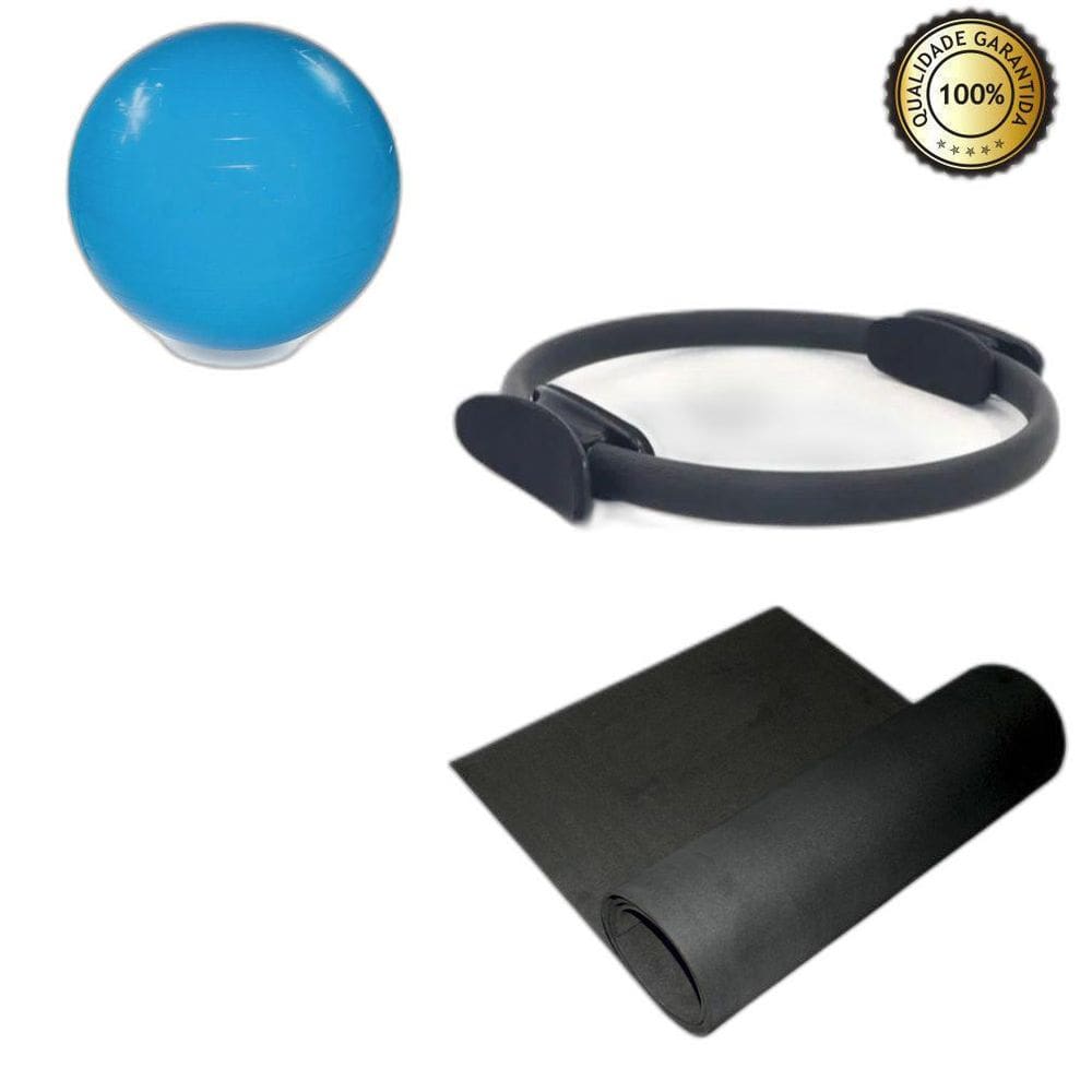 Kit Yoga Pilates Funcional Com 6 Itens Bola Thera Band Anel