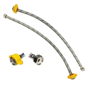 Engate Rabicho Monocomando Par Mangueira Flexivel Conexao Femea Misturador Agua Fria Quente Pia Torneira Banheiro Cozinha Lavabo