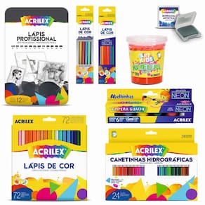 Material Escolar Kit C/ 7 Itens Volta Às Aulas Acrilex