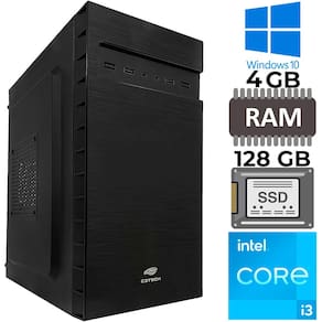 Computador Core i3-2120, SSD 128GB, Memória 4GB, Gab. MT-32BK, Windows 10