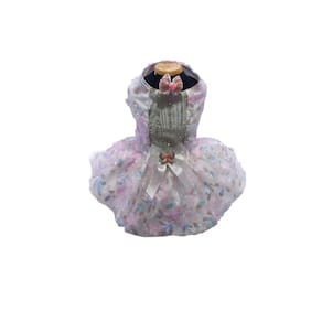 Vestido Pet De Luxo Glamour Brilhante Luxuoso Cães Tam 10