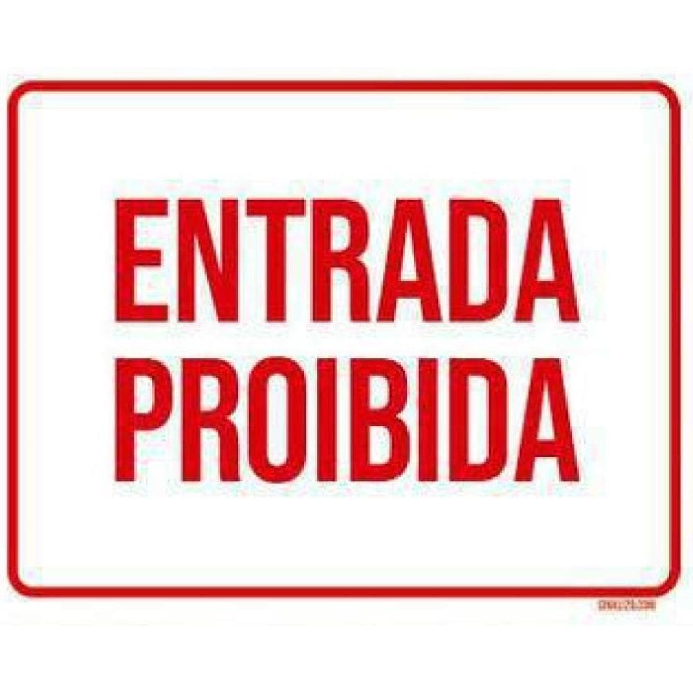 Kit 10 Placas Sinalização Ambiente Entrada Proibida