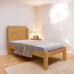 Cama Solteiro com Detalhe em Cabeceira Jade Naturalle