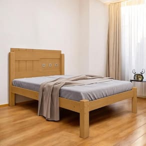 Cama Casal com Detalhe em Cabeceira Jade Naturalle