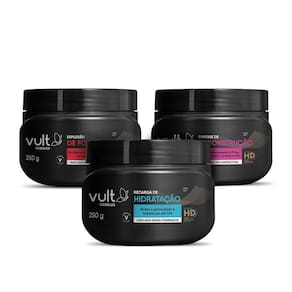 Kit Vult Cabelos Hidratação Reconstrução Explosão de Força (3 Produtos)