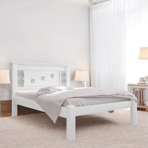 Cama Casal com Detalhe de Luxo Cabeceira Laribella Branca