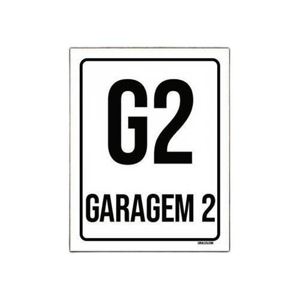 Kit 5 Placas Sinalização Ambiente Indicativo G2 Garagem 2