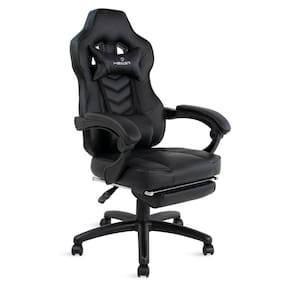 Cadeira Gamer Preto Healer Alien Reclinável Giratória com apoio de pés