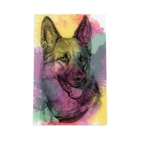 Quadro Cachorro Pastor Alemão Tinta Aquarela Canvas 30X40Cm