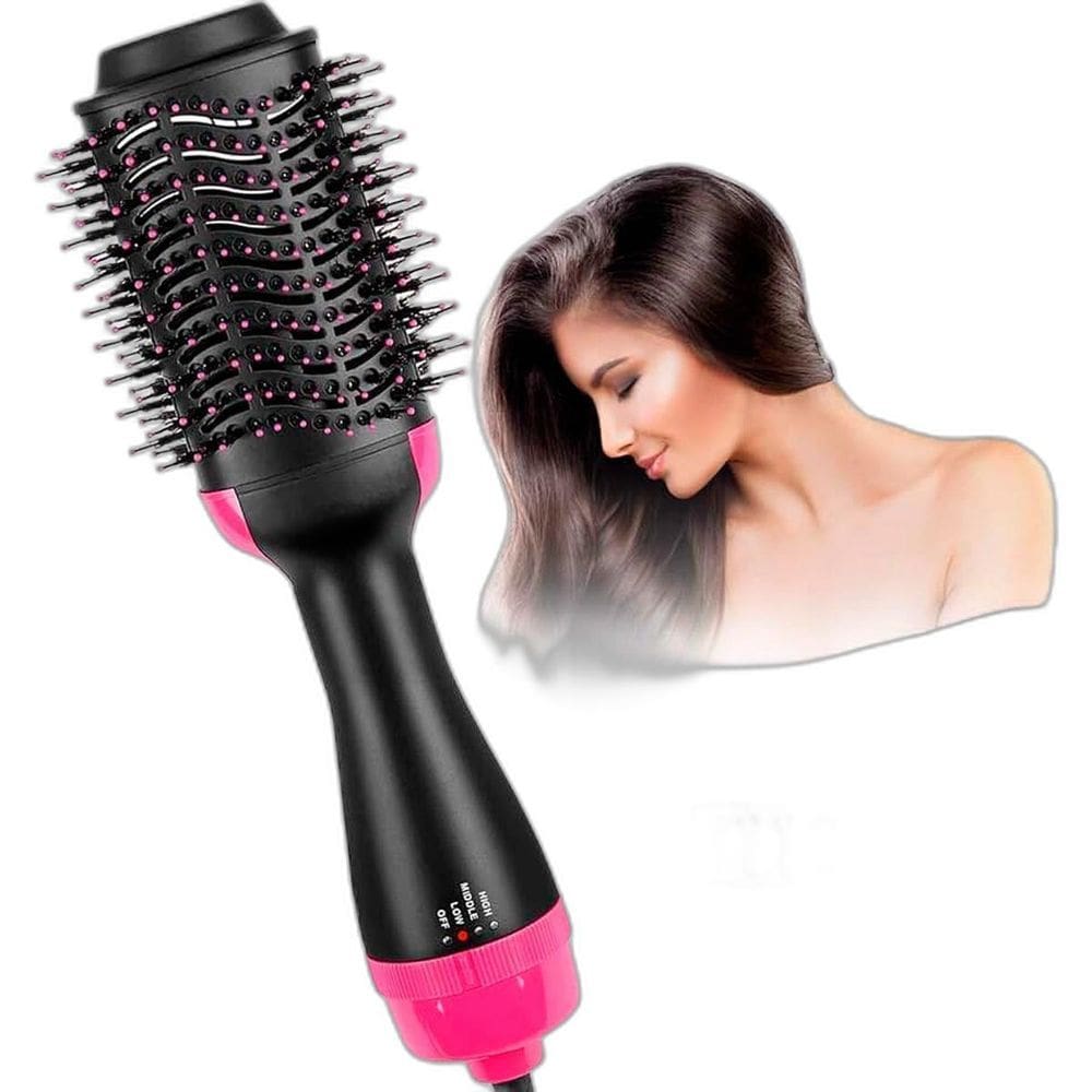 Escova Secadora Soft Cor Preto E Rosa