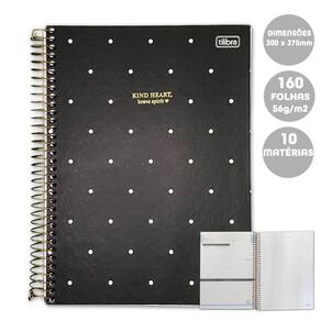 Caderno Univ 10 Matérias 160Fls West Village Preto Tilibra