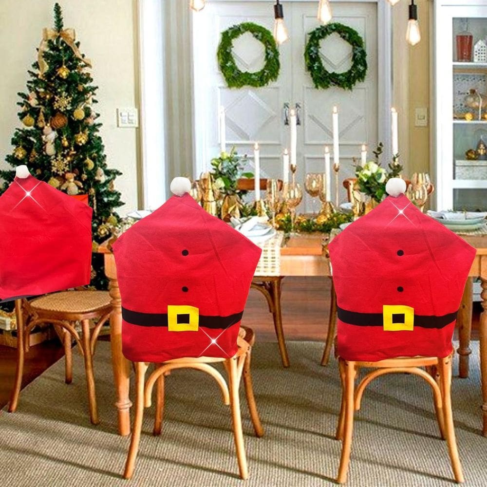 Capa Cadeira Natalina Papai Noel Gorro Decoração Mesa Natal