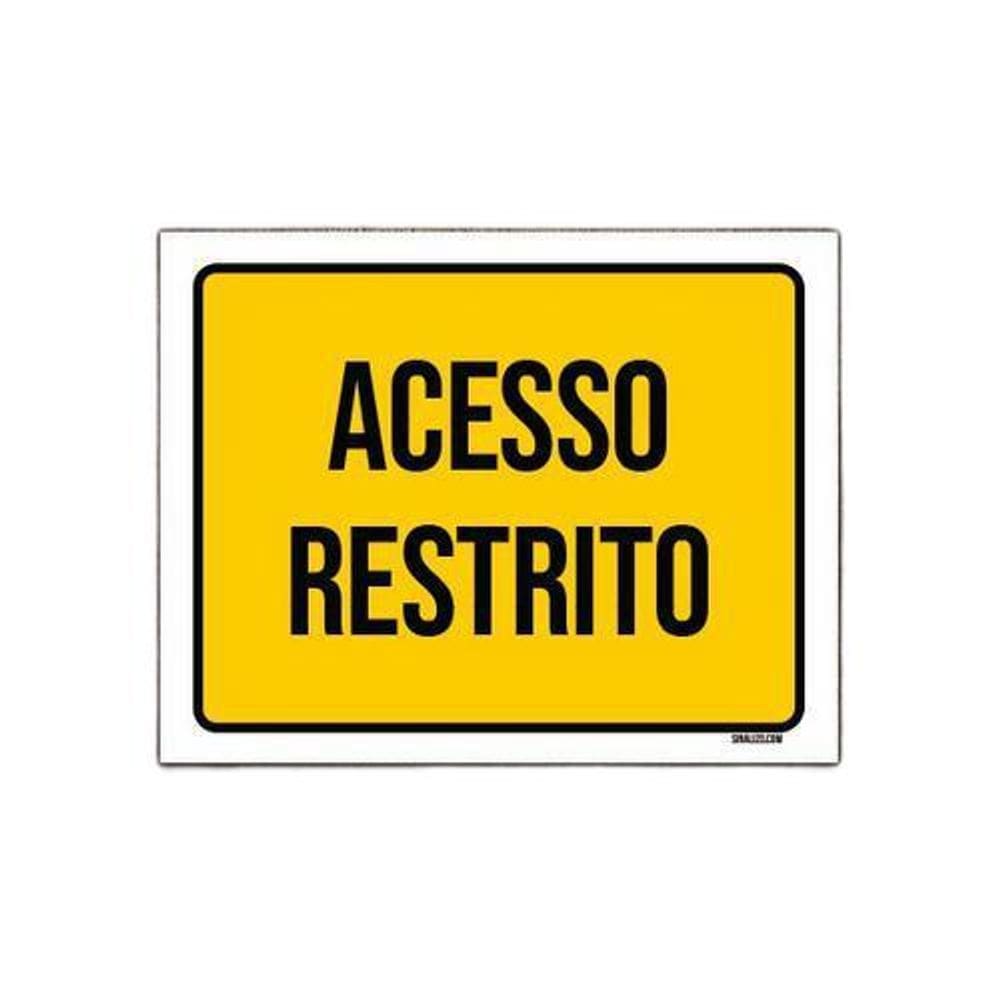 Placa Sinalização Acesso Restrito 18x23cm 10un