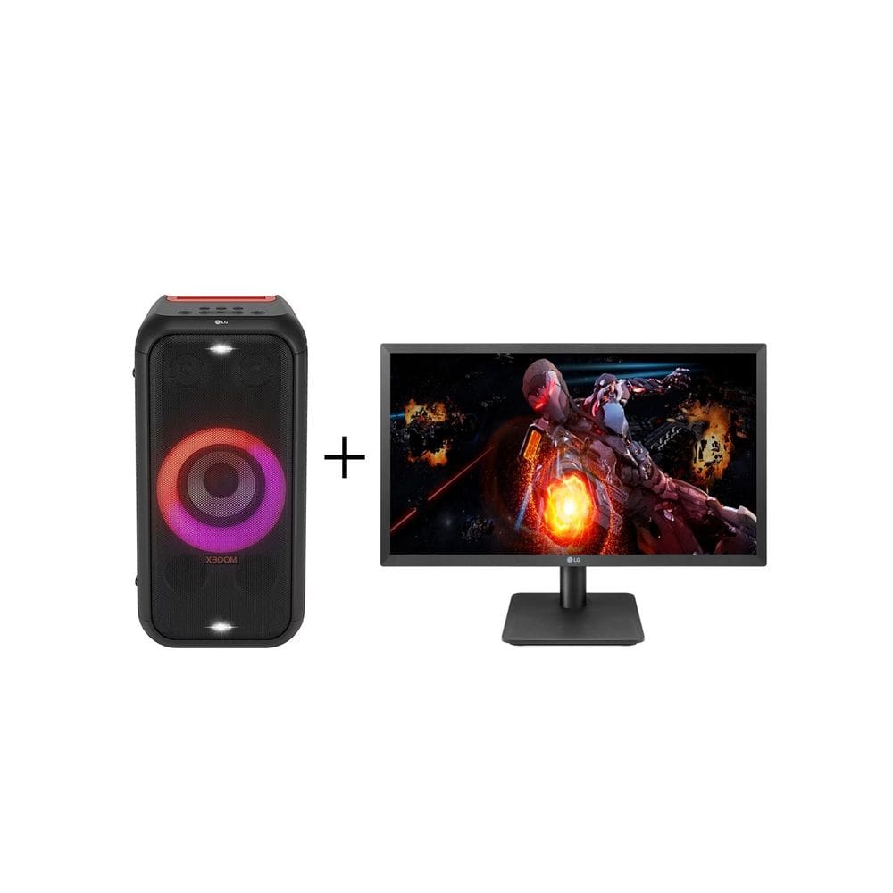 Combo Monitor Gamer LG 21,5`` Full HD 75Hz 22MP410-B + Combo Caixa De Som Portátil LG Xboom  XL5