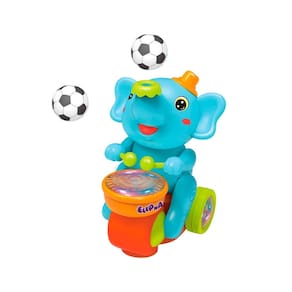 Brinquedo Elefante Musical Tambor E Luzes Coloridas Infantil