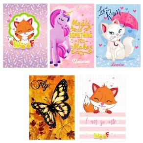Kit 5 Caderno Grande Diferente 96 Folhas Costurado Capa Dura