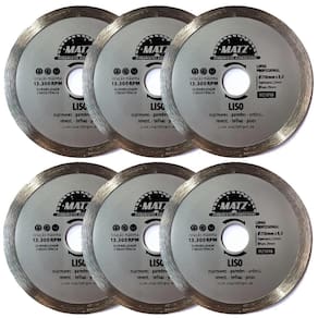Kit 6 Disco De Corte Diamantado Liso 8Mm 110Mm X 20Mm Matz