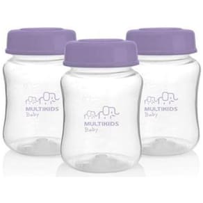Kit 3 Potes Para Leite Materno - 180Ml - Multikids