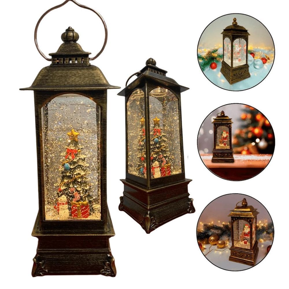 Luminária Globo Neve Musical Natalino Boneco Neve E Árvore