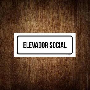 Placa De Sinalização Setor - Elevador Social 23X9