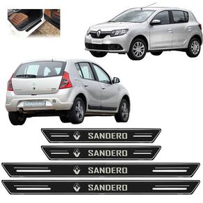 Soleira De Porta Platinum Sandero Todos 2008 A 2025 Preto