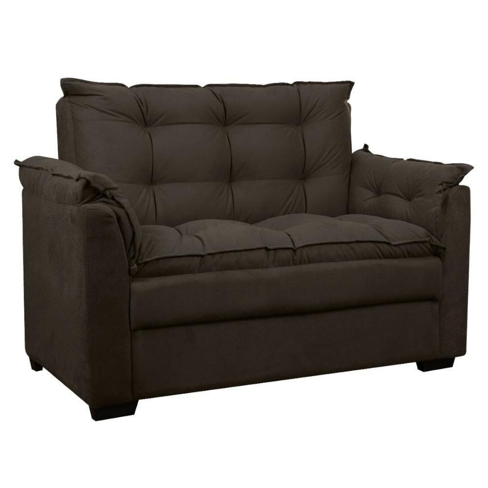 Sofá 2 Lugares Confortável Pequeno 140cm Small Herrero Marrom Escuro